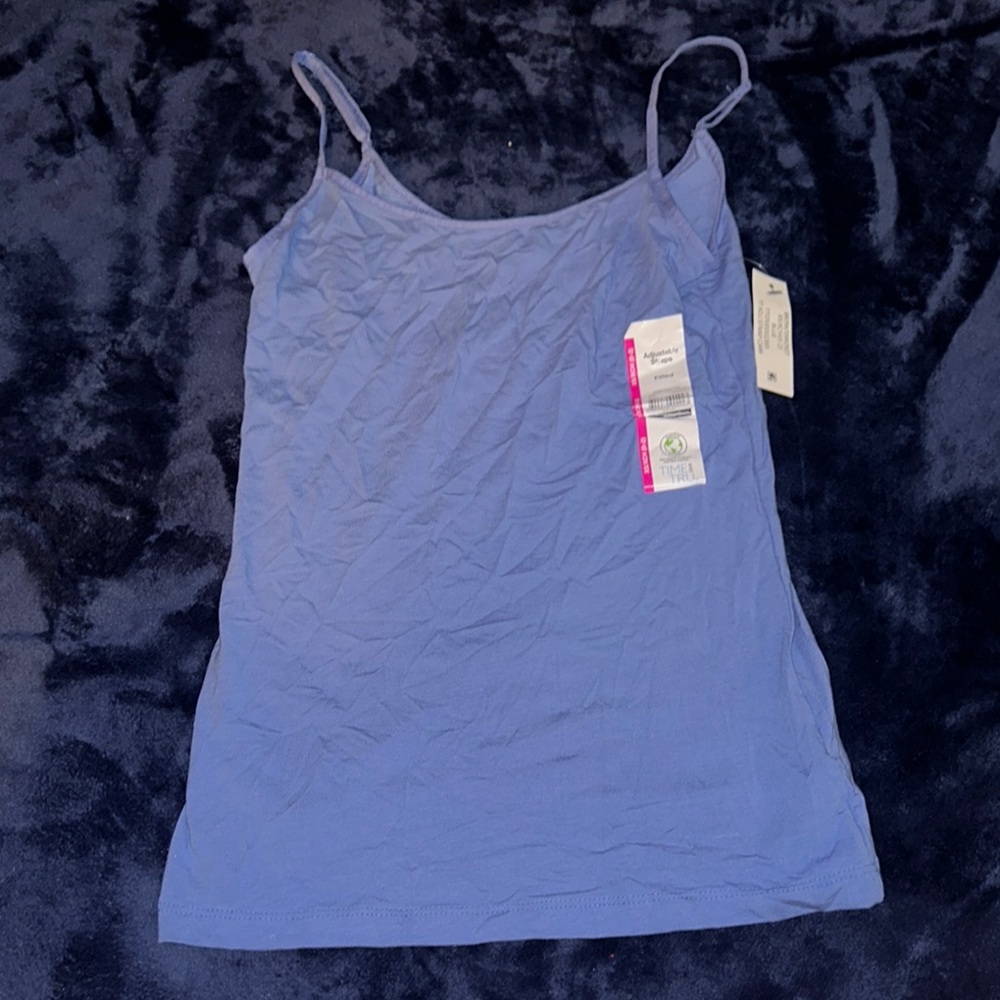 Time and Tru Blue Fitted Sleeveless Camisole